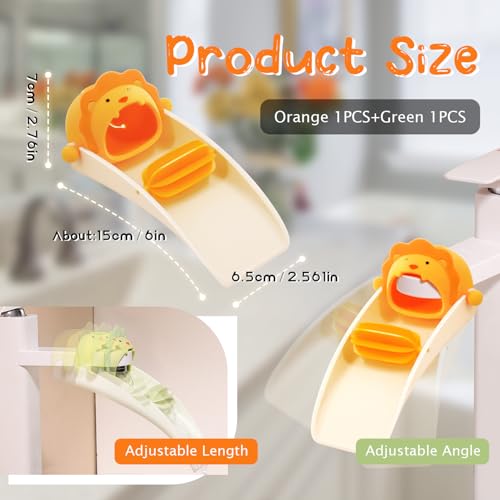 Image of 2pcs Faucet Extender for Toddlers,Sink Extender with Fun Little waterwheel, Rubber Adapter for Different Sizes of faucets, Dual Interface Splash-Proof Design,(Vertical /Horizontal Faucet Universal)
