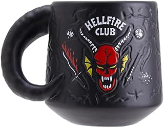 Paladone Stranger Things Hawkins High Hellfire Club Demon Embossed Ceramic Coffee Mug 400ml | Officially Licensed Horror Movie Merchandise