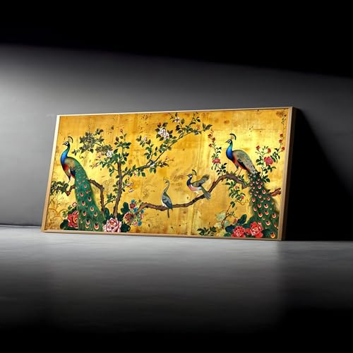 Tableau paon doré pour rompre la monotonie de vos murs