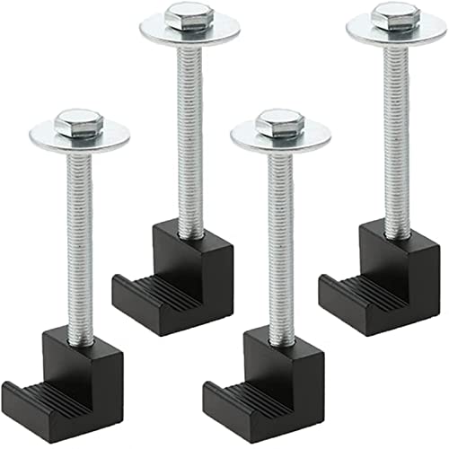 Petchor 4Pcs Truck Tool Box Mounting Kit, Truck Tool Box Tie Downs J Hooks Crossover Aluminum Truck Tool Box Tie Downs For Pickup Truck Tool Box , Black #TOP10