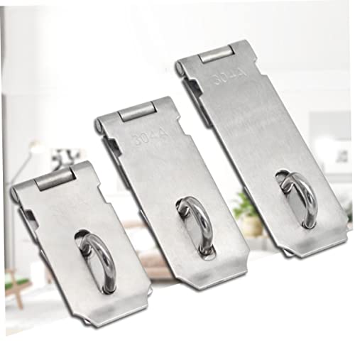 Image of DOITOOL 2pcs Padlock Hasp Door Clasp Stainless Steel Easy Install Security Lock Plate