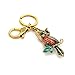 Produktbild GMTEXTILES Alloy Red Strass Eule Gold und Silber Schlüsselkette Mode    Vögel Frauen Tasche Schlüsselring Zubehör