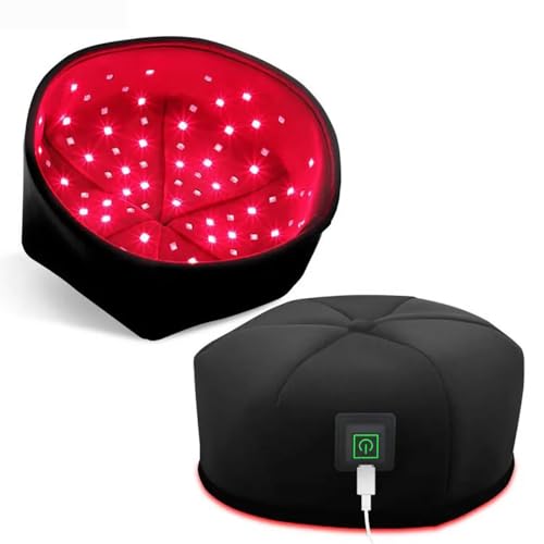 Rotlicht Therapie Kappe Nahinfrarotlicht Haarwachstumsgerät Haarausfallbehandlung Entspannung der Kopfhaut und Linderung bei dünner werdendem Haar - 660nm & 830nm 120 LEDs