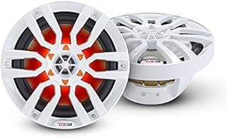 DS18 Hydro NXL-8 - High End Coaxial Speaker Pair - 2-Way Marine Speaker w/Integrated RGB Lights - 375 Watt - 100% UV Stable - Water Resistant Speakers - 8 Inches, White