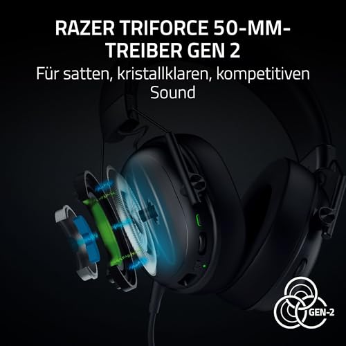 Razer BlackShark V3 X HyperSpeed - Kabelloses E-Sport-Headset - Ultra leicht 270g - Triforce 50mm Treiber - Abnehmbares Mikrofon - Surround Sound - Wireless 2,4 Ghz & Bluetooth - PC/Mac | Schwarz