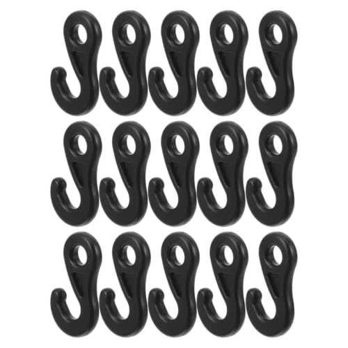 Garneck 50pcs Camping Rope Hook Outdoor Tent Hook Black Pom Plastic Canopy Awning Wind Cushioning for Outdoor Camping