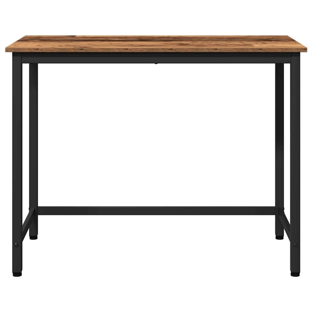 Stół ze starego drewna, 80 x 50 x 76,5 cm, wykonany z drewna i stali, z regulacją wysokości, do biura, domowego biura, gier, ze stabilnym stelażem stalowym, ergonomiczny i wszechstronny