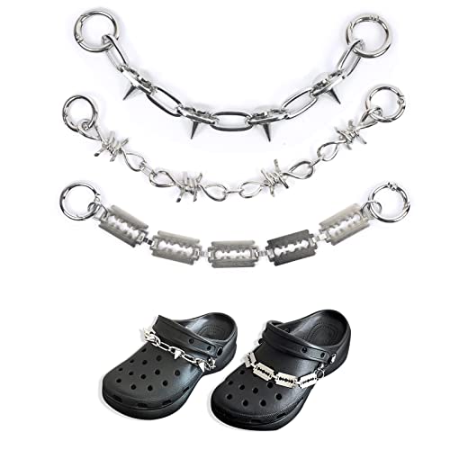 animacoser 3 StÜCk Schuhanstecker Kette, Rivet Anstecker Schuhschmuck Für Schuhe Rucksack Hose DIY, Pin Anstecker Ketten Stecker Dekorationen