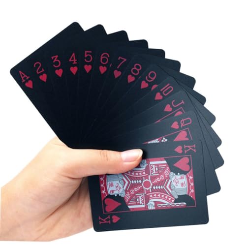 Didiseaon Wasserdichtes PVC Pokerkarten Set mit Kreativem Design und Papierbox Langlebige Plastikspielkarten für Familie und Freunde Biegsam und Reißfest Rotes Kartenspiel – Bild 7