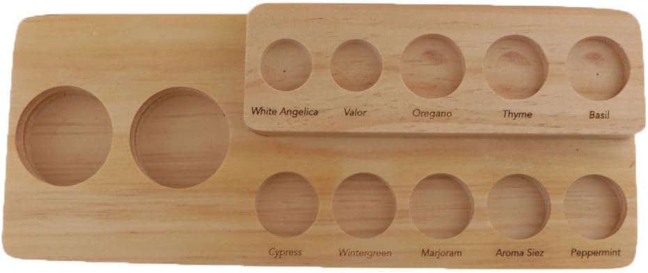 barenx 2 Layer Wood Storage Rack Essential Oil Holder Makeup Holds Up to 12 Bottles