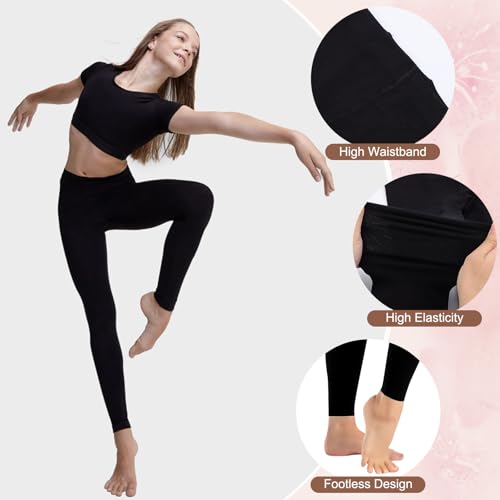 Medias sin pies 60D de microfibra suaves color negro Lancry pack de 4 para mujer 4