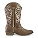 mysoft Women's Wide Calf Cowboy Boots Pull-On Mid-Calf Embroidered Pointed Toe Retro Western Boots