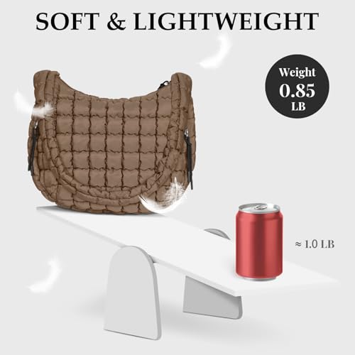 Image of Puffer Tote Bag Quilted Carryall Bag Crossbody Bag Puffy Shoulder Bag for Women Lightweight Hobo Bags