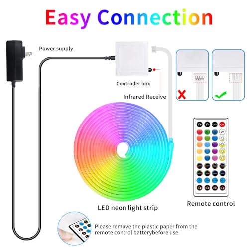 Segrass 32.8Ft Led Neon Lights With Remote App Control Ip65 Waterproof Flexible Neon Strip Lights 24V Rgb Rope Lights For Bedroom Room Outdoors Decor thumb #6