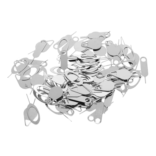 CHILDWEET 100piezas para Eyectar Sim De Extracción para Teléfonos Móviles y Tablets Diseño y Color Plateado para Tarjetas Sim