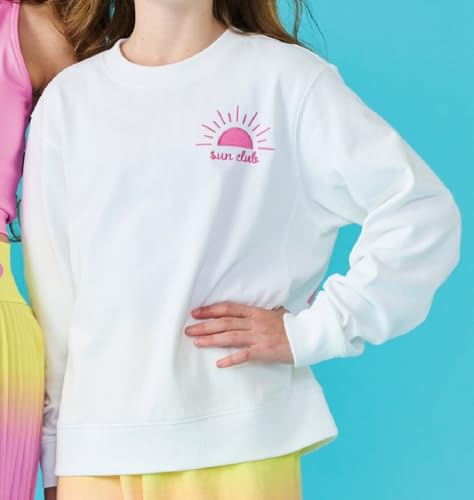 iscream + THEME NYC Big Girls French Terry Crewneck Applique and Embroidered Accent Sweatshirt Collection4