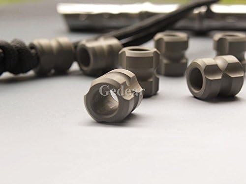 5pcs 13mm Titanium Ti Knife Key Jewelry Parachute Cord Bead Pendant Lanyard-Mud Color