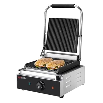 GGM Gastro | KGJ432 | Kontaktgrill - 1,8 kW - oben & unten Gerillt - Grillfläche: 235x225mm – Bild 6