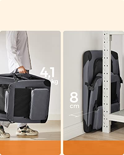 Feandrea Foldable Pet Carrier Bag, Portable Dog Travel Crate, Soft Sided Dog Cat Pet Travel Carrier Large Dog Crate for Car with Breathable Mesh and Storage Pockets, 81 x 58 x 58 cm, Grey PDC008G01 - Image 3