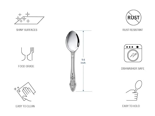 Teaspoons Flatware Set 12 Pieces Silverware Stainless Steel Cutlery Tableware Dishwasher Safe #TOP1