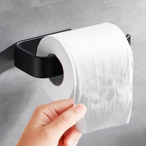 Suporte Porta Papel Higiênico Parede Adesivo 3m Elegante (Preto)