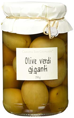 Cascina San Giovanni Olive verdi giganti, Grüne Riesenoliven mit Stein Cover