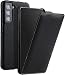 Produktbild STILGUT UltraSlim kompatibel mit Samsung Galaxy S21 FE 5G Hülle - Samsung S21 FE Flip Case aus Leder, Handyhülle, Lederhülle - Schwarz