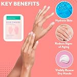 Patchology Rosé Fingers Renewing Hand Mask - Strawberry-Scented Moisturizing Gloves with Shea Butter for Dry & Cracked Hands, Repairing Hand Treatment for Baby Soft Skin, Self-Care Essential - 1 Pair - Image 5
