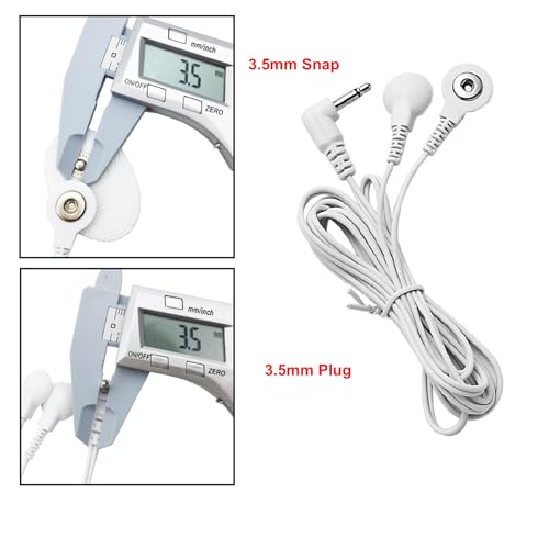 Image of 4 Count TENS Wires 3.5mm Plug TENS to 3.5mm Snap Electrode Wires for TENS Unit Electrodes Lead Wires for TENS (Please Check Plug Size - 3.5mm Plug Only)
