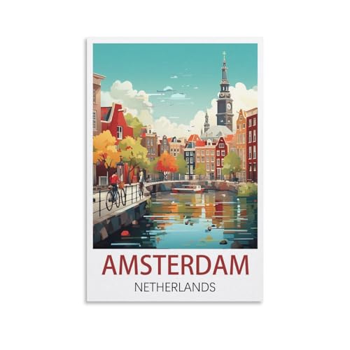 Décoration murale moderne chambre poster Amsterdam 50x75
