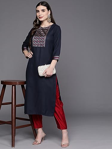 Image of INDO ERA Cotton Solid Straight Kurta for Women (ERERE3916)