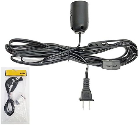 Happy Sales HSLC-BKMD01 Hanging Lantern Cord with On/Off Switch 12' Long Black (Ul Listed),