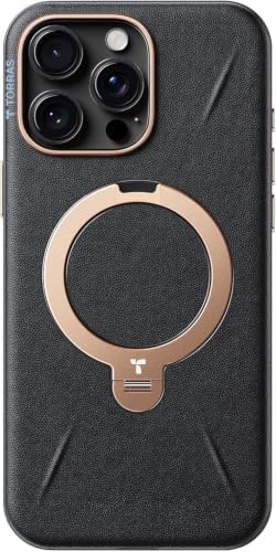 TORRAS Ostand Q3 VegSkin für iPhone 16 Pro Max Hülle(Nachhaltig Silikonleder) (360° Magnetischer Unsichtbarer Ständer) Premium Haptik Langlebig Hülle iPhone 16 Pro Max Case Edle Le
