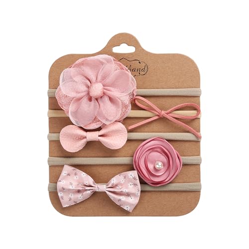 Image of POLKA TOTS Baby Hairbands for Kids Girl | Cute Stretchable Hair Bands for Baby Girls | Kids Hair Accessories | Elastic Infant Hairband | Toddler Hair Clips (Pack of 5)