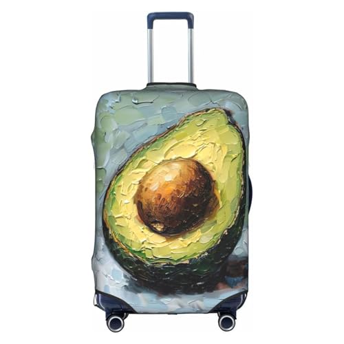 Avocado Print Practical Elastic Washable Travel Luggage Cover with Concealed Zipper for Suitcases