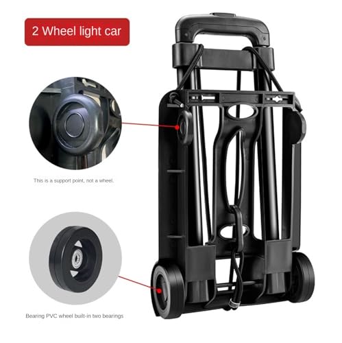 Carrito de mano plegable portátil con 2 ruedas miniatura 3