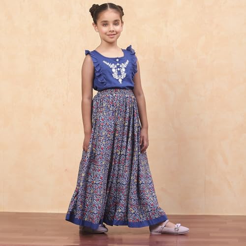 Image of BIBA Girl Cotton Straight Printed Co-Ord Set