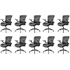 EUREKA ERGONOMIC Vera Executive Office Chair, Thick Padded PU Leather Desk Chair with Adjustable Lumbar Support and 3D Armrests, Easy-Clean for Home Office and Study Room (Pack of 10, Black)