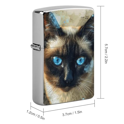 Funda para encendedor diseño Siamese Cat Art miniatura 2
