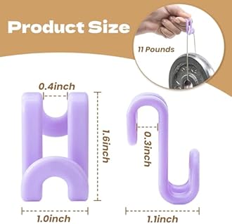 Mlici Hanger Extender Space Saver for Closet, 60 Pack Clothes Hanger Connector, Clothes Extender Hooks for Stacking Closet Organization (Purple)