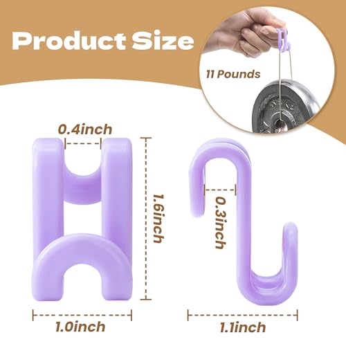 Mlici Hanger Extender Space Saver for Closet, 60 Pack Clothes Hanger Connector, Clothes Extender Hooks for Stacking Closet Organization (Purple)