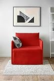 Ponti Divani - Poltrona letto COMPACT salva spazio - poltrona letto artigianale, made in italy con materasso in poliuretano espanso italiano - 200x80 - Poltrona letto singolo - Tessuto (rosso)
