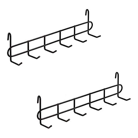 FRIADE Storage Hooks Rack, 2 Pack - Iron Wire Grid Hooks for Wall Mount Storage and Display, 10.7”x 2.8”x1.8 », Black Cover