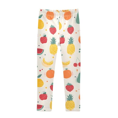 ALAZA Girls' Leggings Children's Yoga Pants Skinny Printed Dance Cute Fruit Print Comfortable 4T