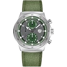 Mens Chronograph Watch, 316L Stainless Steel Quartz Movement Analog Gift Wrist Watch for Men, Sapphire Glass, 50M Waterproof, Nylon-Leather Watch Band