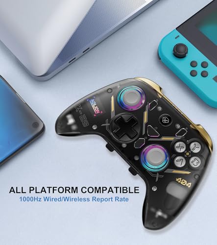 Image of BLESSOURCE PC Controller,Bluetooth Controller with Hall Triggers,Hall Joysticks,RGB Light,for PC /Switch /iOS /Android 1000mAh with Charging Dock.