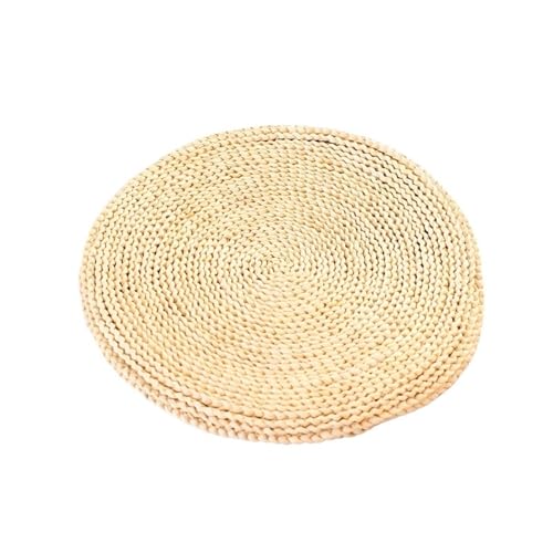 AMENGJ Cojín de Paja Tejida Futón, tapete de Hierba, cojín de Tatami Redondo for el Suelo, cojín portátil for Uso doméstico, tapete de meditación(Color 4,45cm)