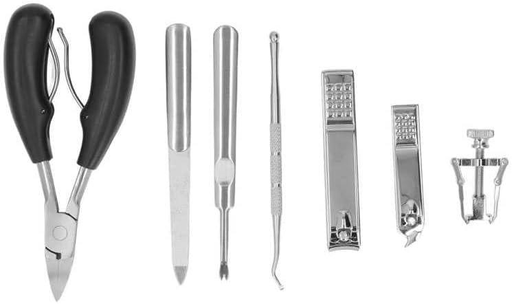 Ingrown Toenail Removal Kit Double Spring Stainless Steel Nail Clippers Set with Nail File for Thick Nails