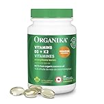 Organika Vitamin D3 + K2 (MK7)- 1000IU D3 and 120mcg K2 per capsule- High Potency, Supports Healthy Immune Function and Bones + Teeth- 300sftgl