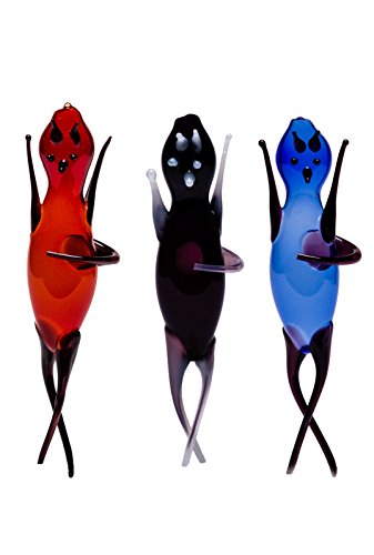 Flaschenteufel 3 Stück rot, schwarz & blau mit Beschreibung Lauscha mundgeblasen Cover